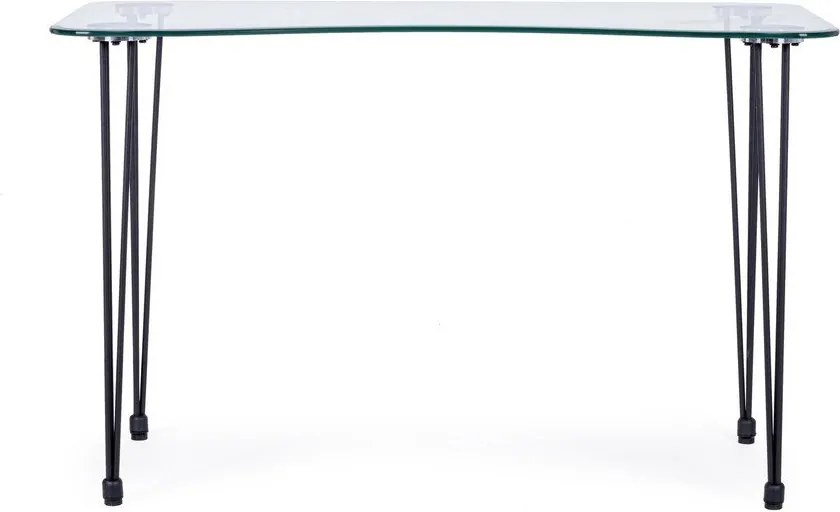 Biurko ze szklanym blatem 60x120 cm Rondo – Bizzotto