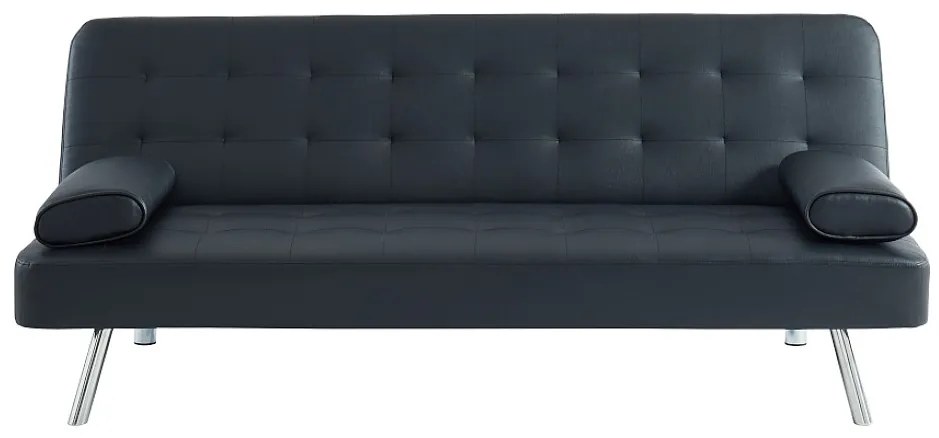 Rozkładana kanapa z funkcją spania MICHELLE II z ekoskóry – kolor czarny