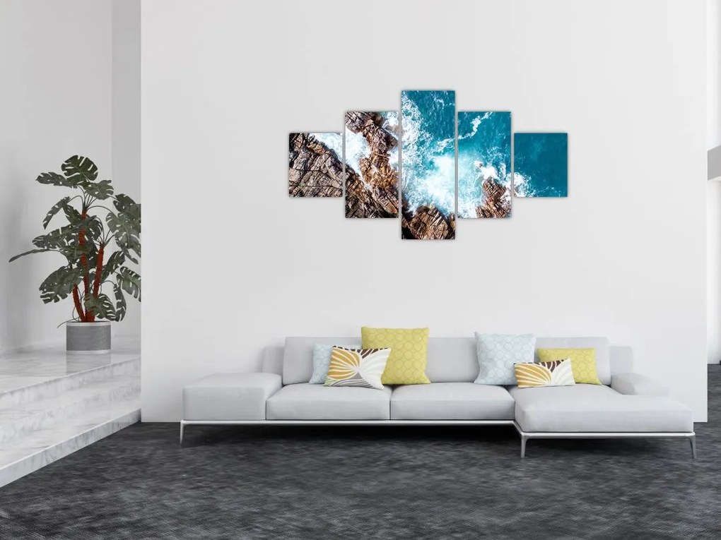 Obraz skał i morza (125x70 cm)