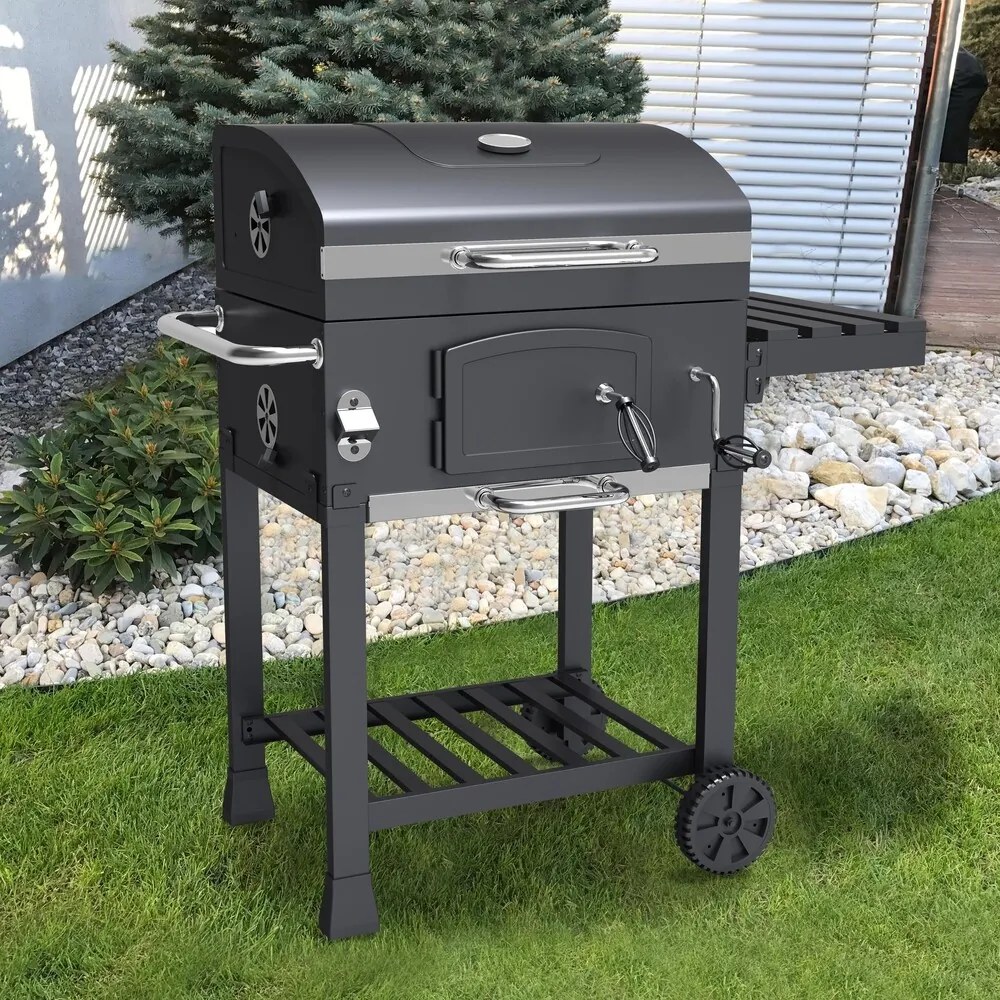 Avenberg Grill wielofunkcyjny BBQ Genius + ruszt żeliwny + kamień do pizzy, 70 x 103 x 105 cm