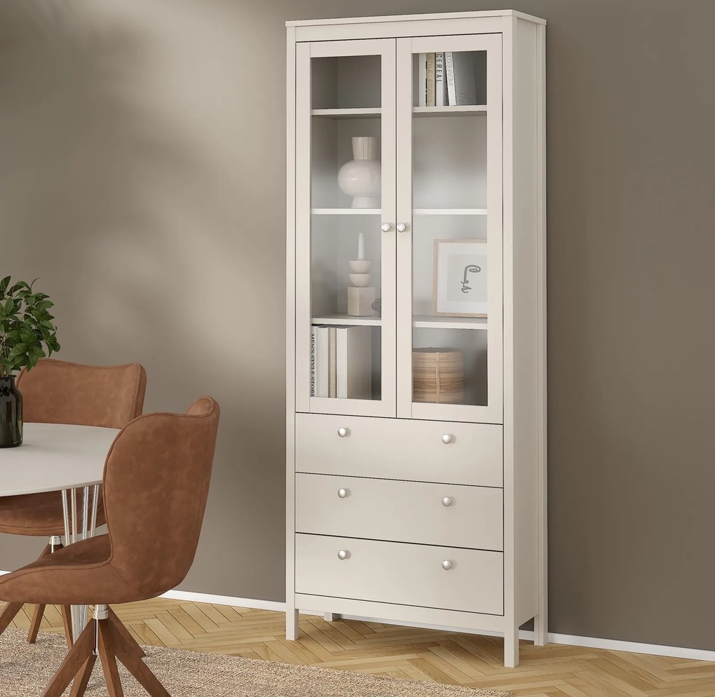 Dwudrzwiowa witryna z szufladami Madrid, kaszmir mat