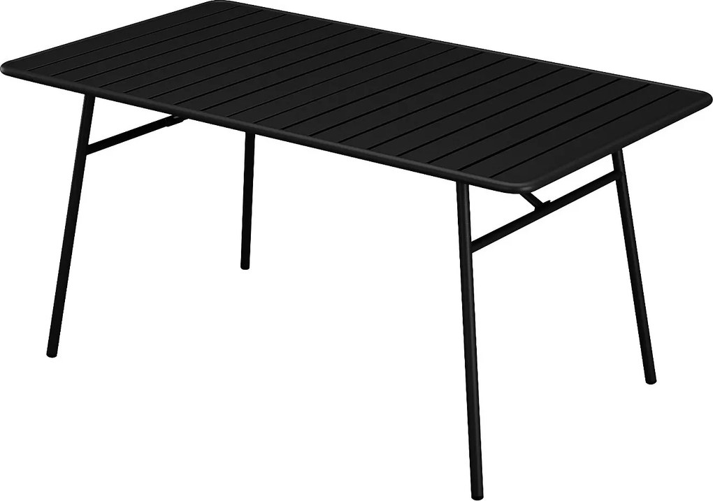 Stół ogrodowy dł. 160 cm z metalu - Czarny - MIRMANDE marki MYLIA
