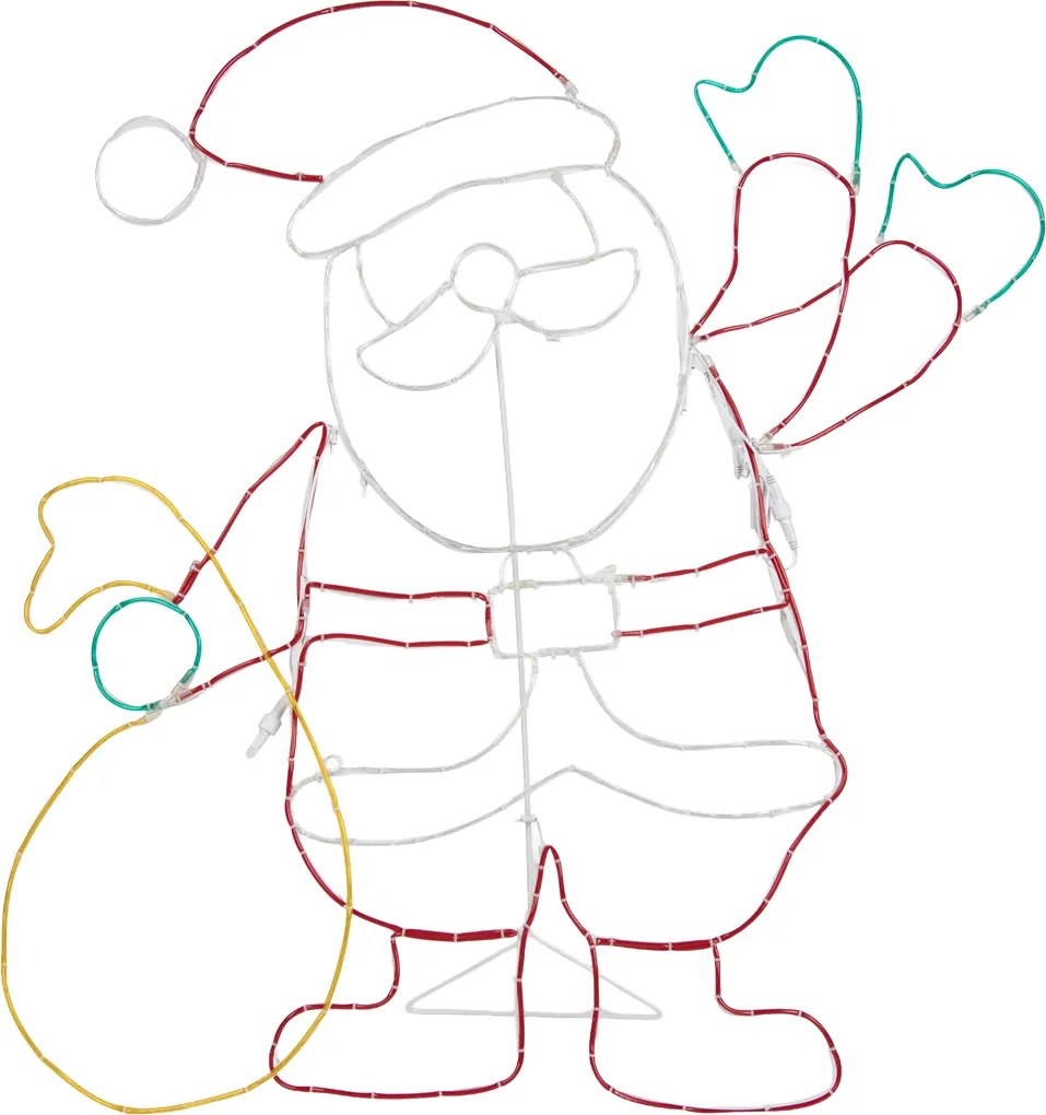 Świąteczna lampa podłogowa Święty Mikołaj 117 cm z LED i timerem IP44 - Pax