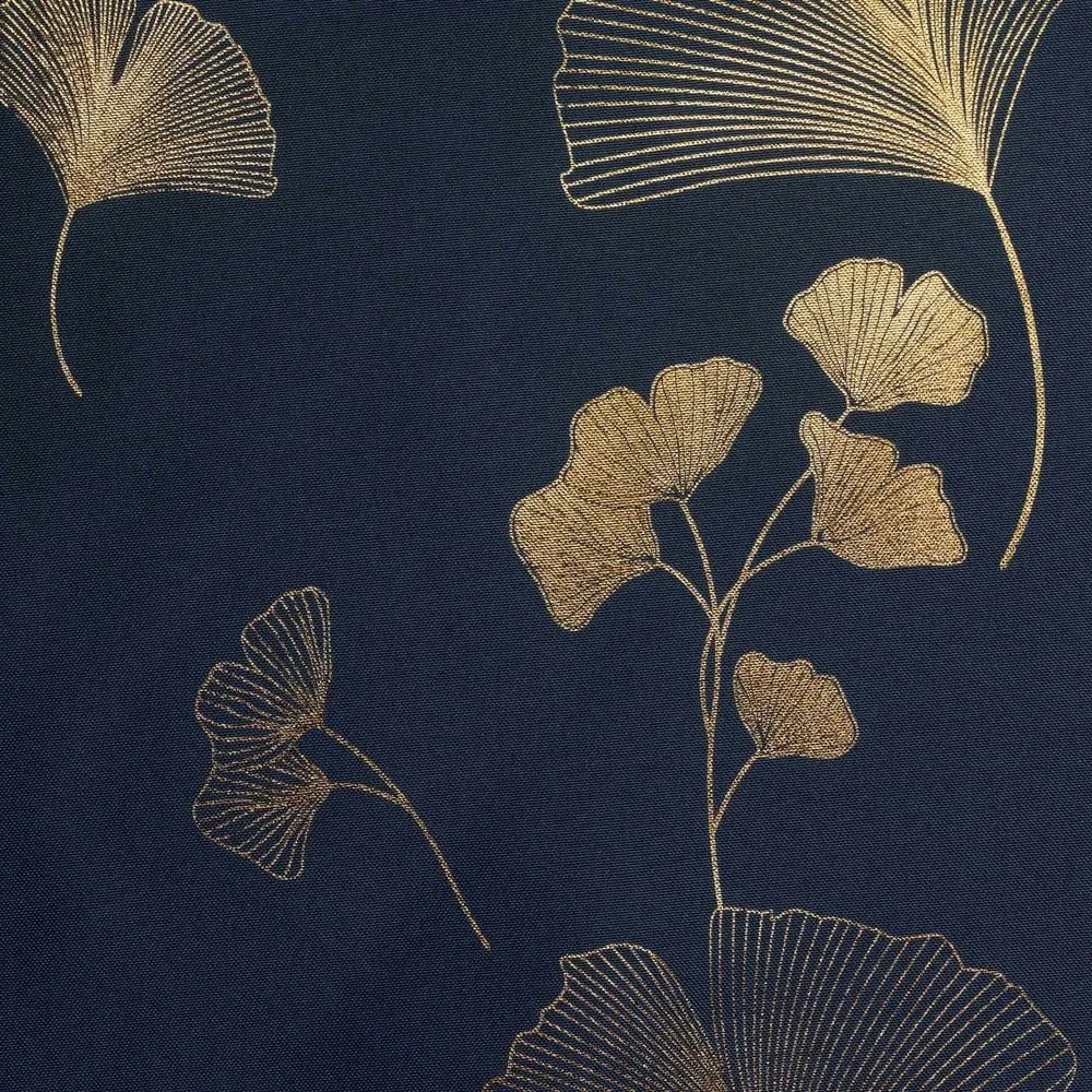 Zasłona w granatowo-złotym kolorze 140x260 cm Bloomy – douceur d'intérieur