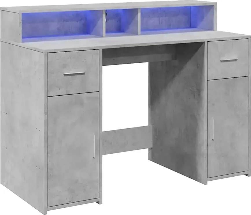 Biurko podświetlane 120 cm betonowa szarość E6-G90
