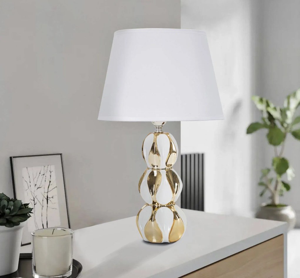 Lampka nocna z ceramiczną podstawą Ø 28 cm