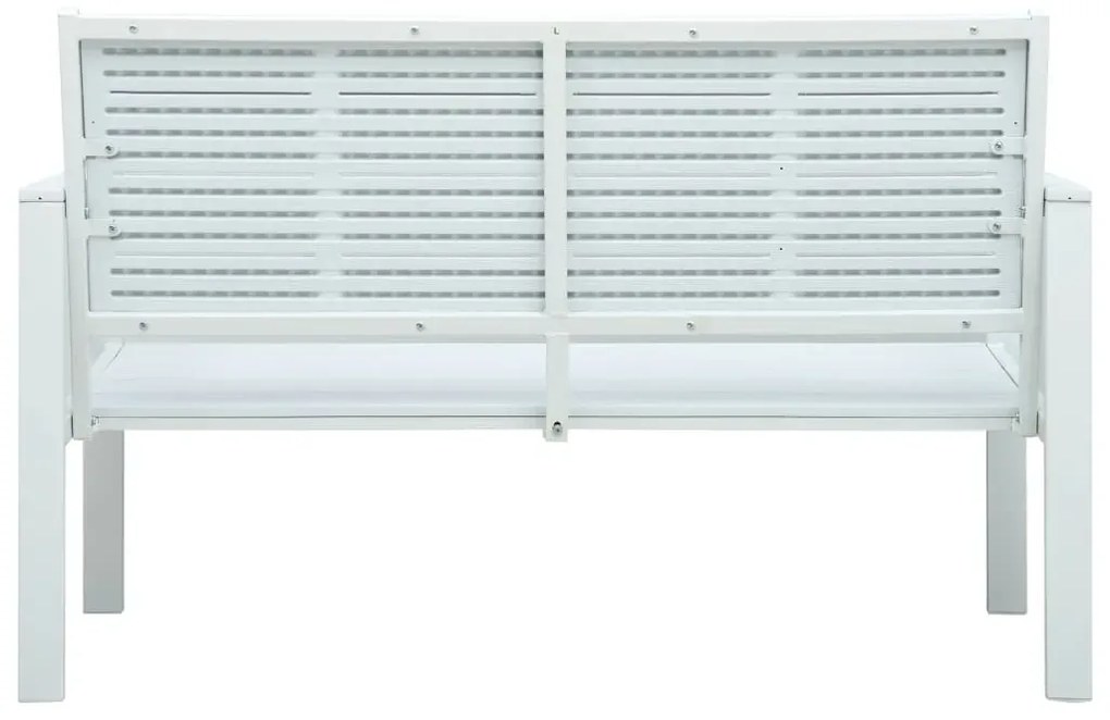 Biała ławka ogrodowa z oparciem G4-M66