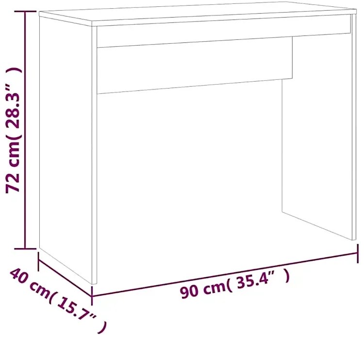 Szare małe biurko proste beton K7-M94
