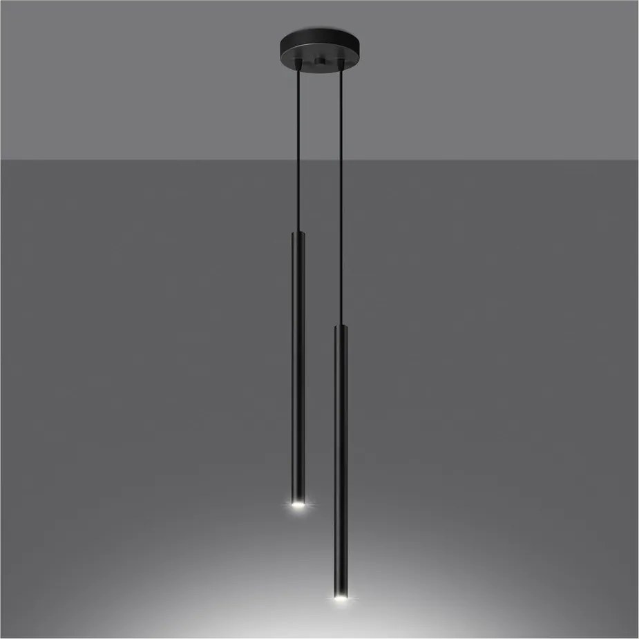 Czarna metalowa lampa wisząca ø 15 cm Fideus – Sollux