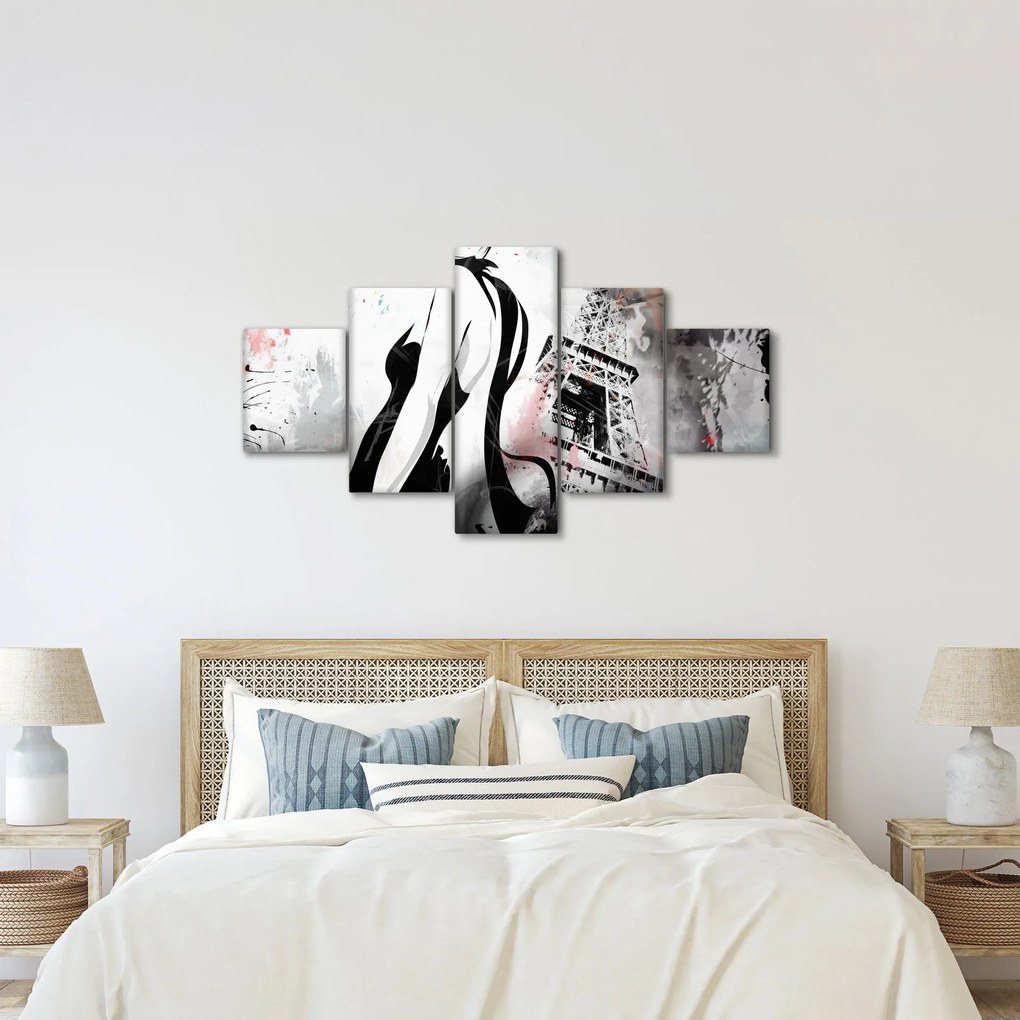 Obraz - Dama i Wieża Eiffla (125x70 cm)