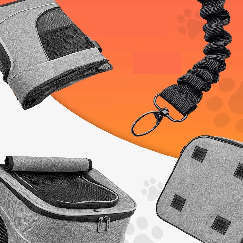 Plecak na psy i koty JOY, 31x30x41cm, szara Cadoca