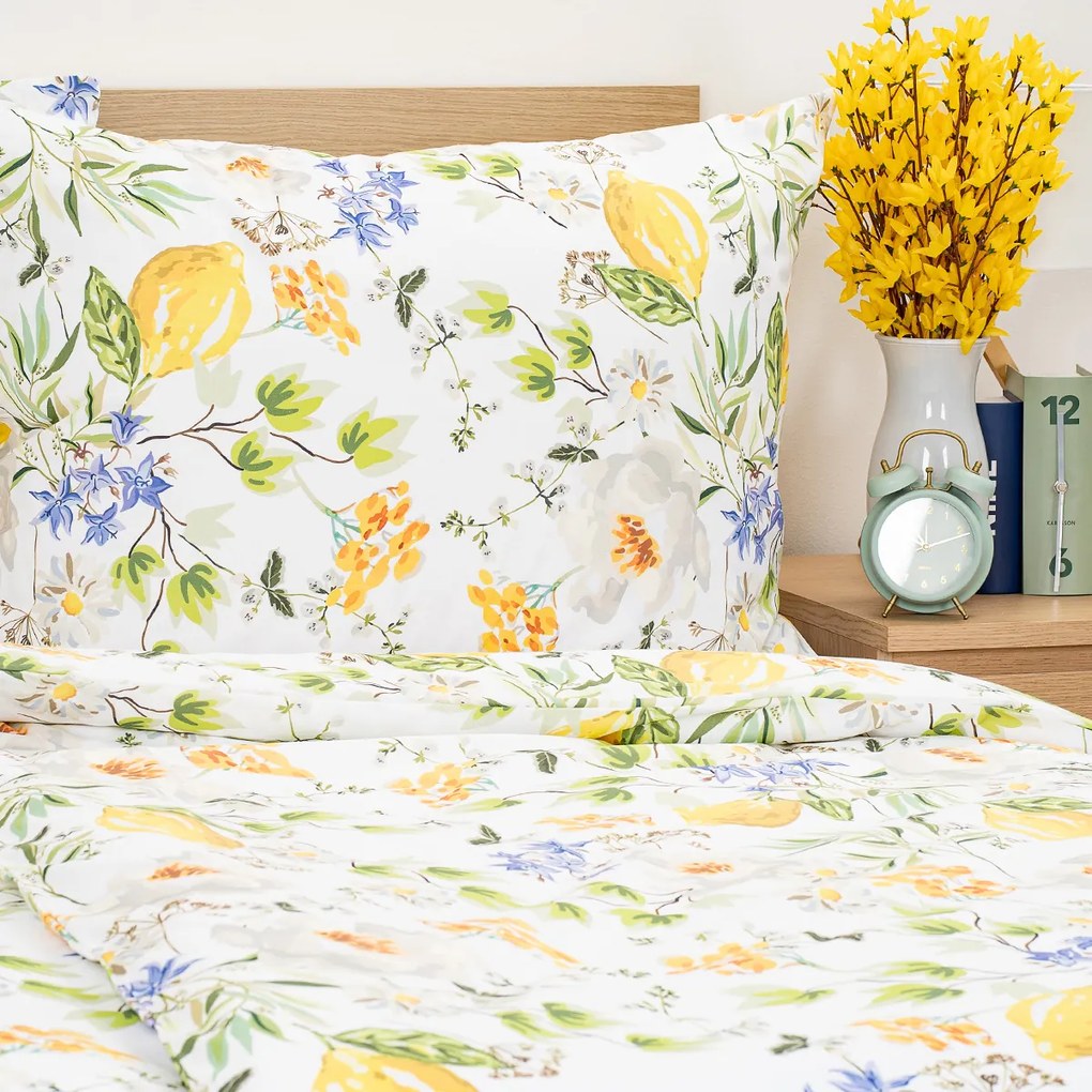 4Home Pościel bawełniana Lemon Delight, 220 x 200 cm, 2 szt. 70 x 90 cm, 220 x 200 cm, 2 szt. 70 x 90 cm
