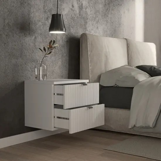 Popielata elegancka szafka nocna H0-A81