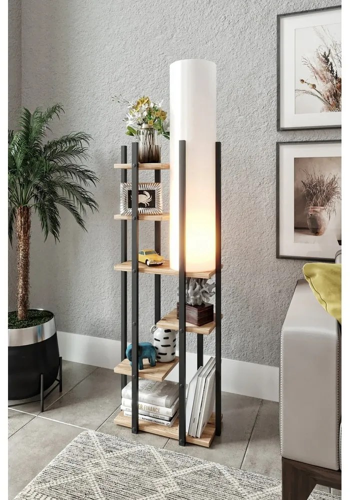 Czarno-biało-naturalna lampa stojąca (wysokość 84 cm) Vogue – Opviq lights