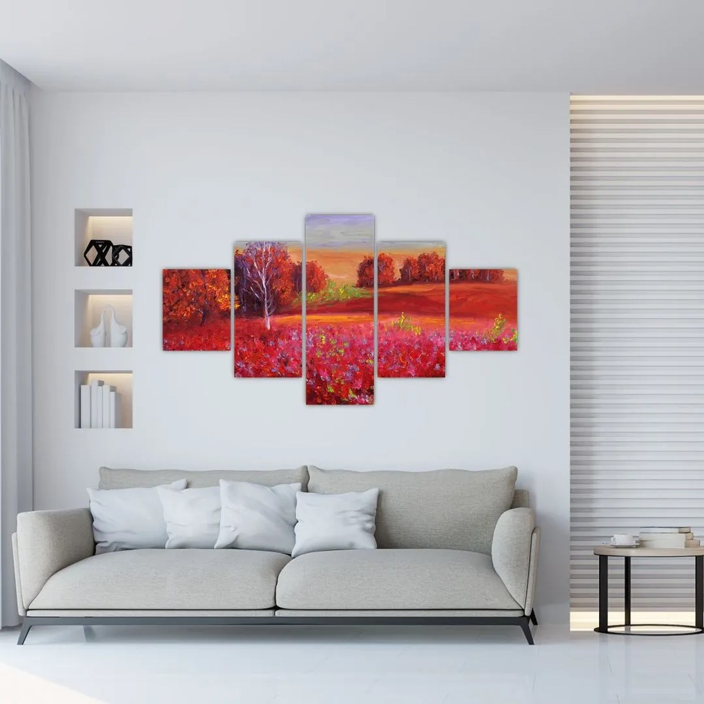 Obraz czerwonego krajobrazu (125x70 cm)