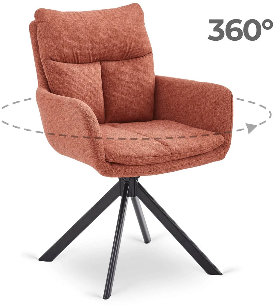 Krzesło Tapicerowane Obrotowe do Salonu PAUL Rude Nowoczesne