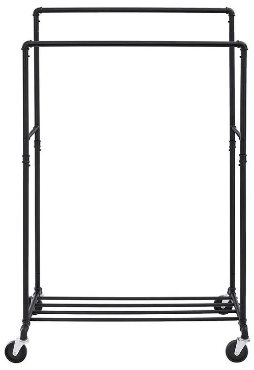 Podwójny stojak na ubrania RARE, rury wodociągowe, 100x59x162cm, czarna SongmicsHome