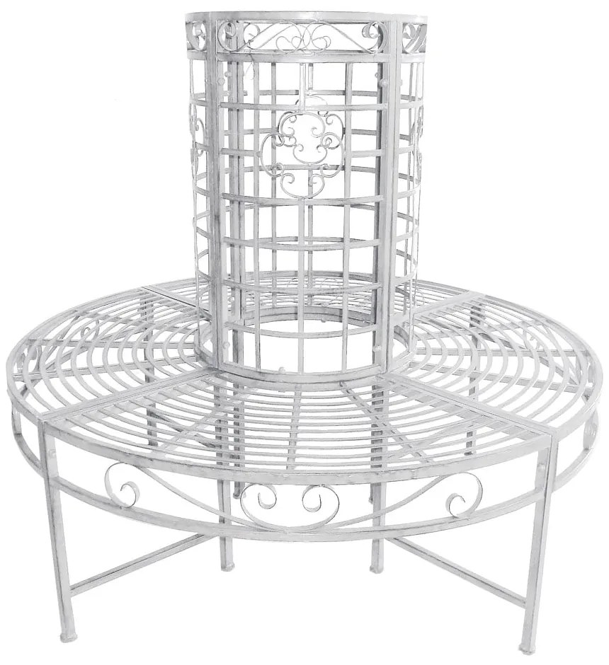 Biała metalowa ławka ogrodowa Larissa – Garden Pleasure