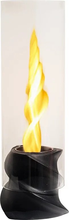 NIZZA Czarny biokominek, biokominek stołowy, śr. 14,5 x wys. 46,5, do użytku wewnętrznego i zewnętrznego