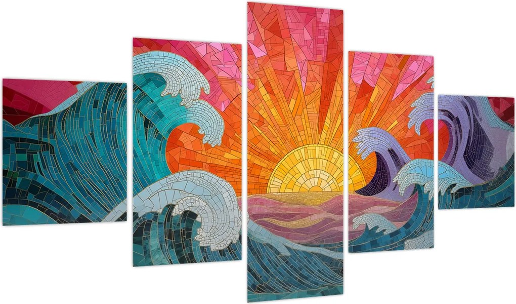 Obraz - Mozaika fal (125x70 cm)