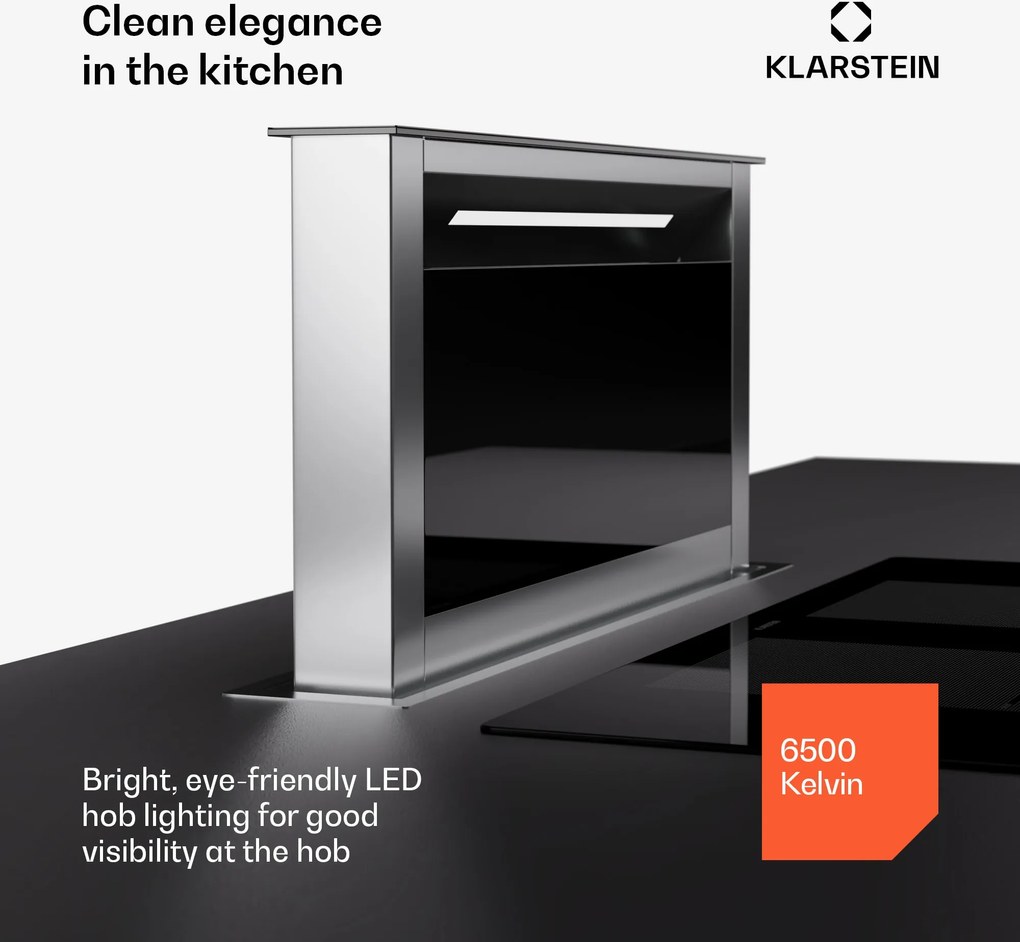 Klarstein Royal Flush 60cm 542.3m³/godz. Okap Blatowy Czarny
