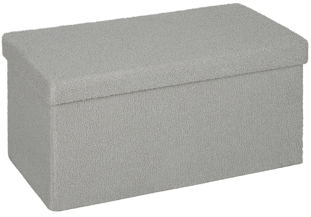 HOMCOM Skrzynka do przechowywania, pufa z miejscem i pokrywą do salonu, sypialni, korytarza, Jasnoszara