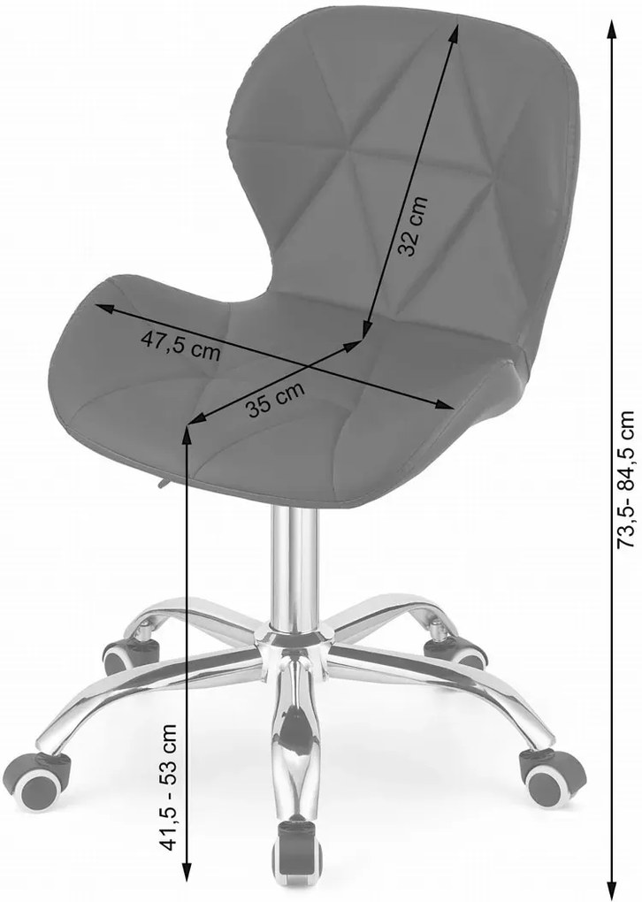 Różowy pikowany fotel obrotowy - Infis 3X