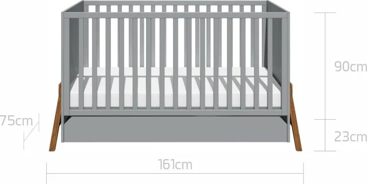 Łóżeczko dziecięce 70x140 z funkcją tapczanika Lotta Grey