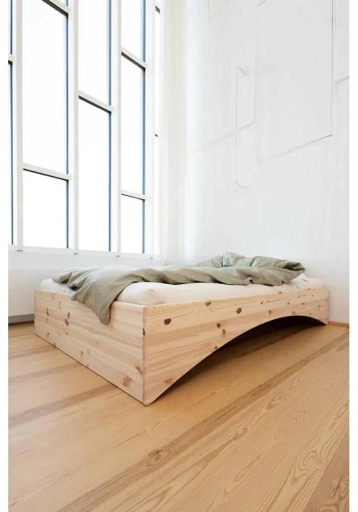 Łóżko dwuosobowe z litego drewna sosnowego bez zagłówka 160x200 cm w naturalnym kolorze Orbit – Karup Design