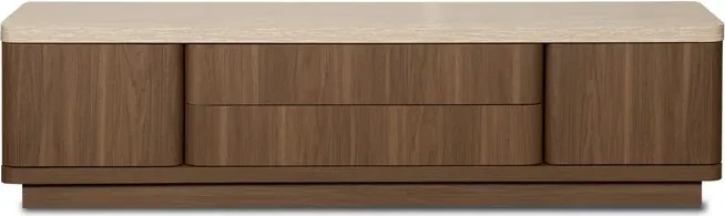 Szafka RTV TIERRA 180 cm Orzech/Trawertyn Japandi