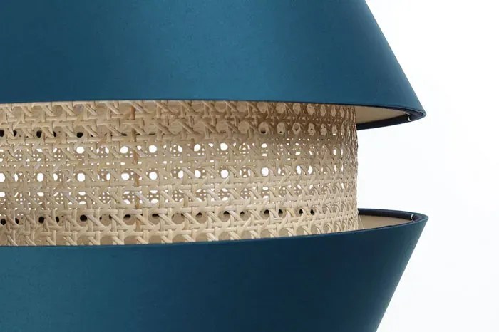 Niebieska lampa wisząca z dwuczęściowym kloszem - A349 F4-T80