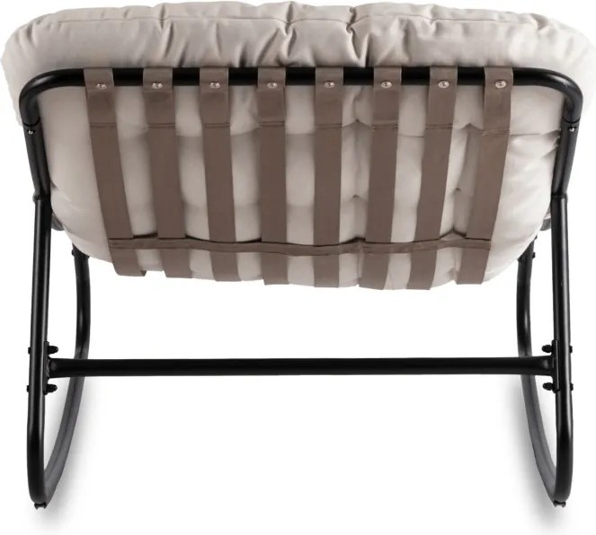 Fotel Bujany Ogrodowy AURORA na Płozach Beżowy Nowoczesny