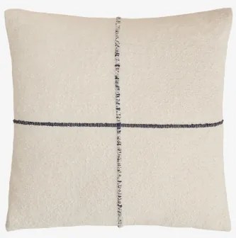 Kwadratowa Poduszka 45x45 Cm Z Bawełny Louisa Design Biały - Granatowy - Sklum