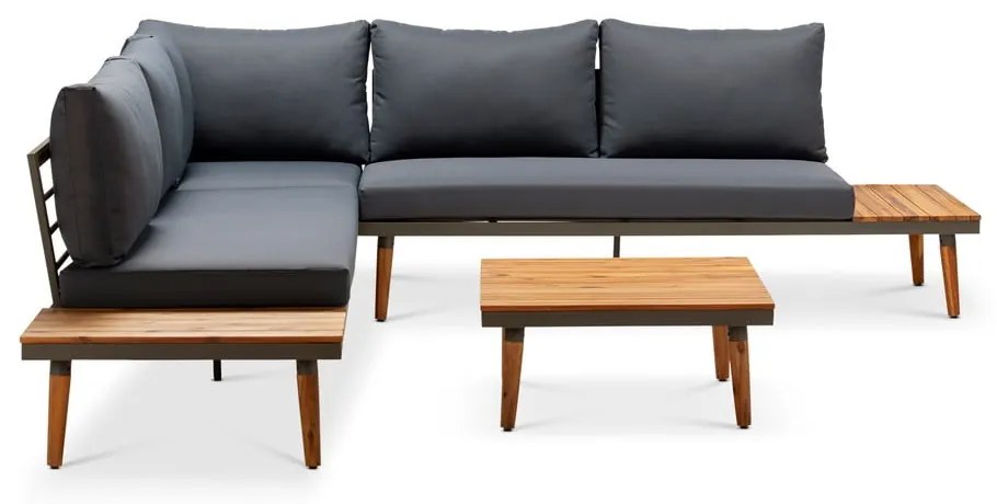 Szara sofa ogrodowa z konstrukcją z drewna akacji Bonami Selection Lustio