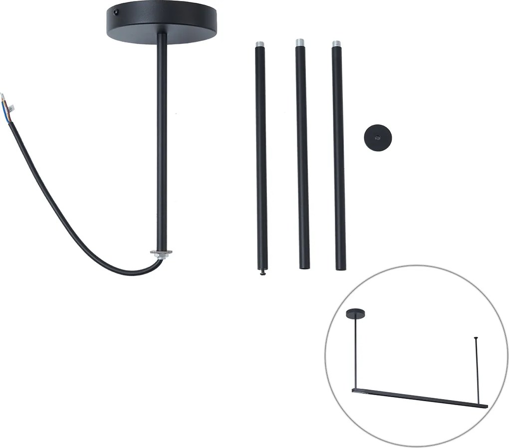 Zestaw 2 zawieszeń z zasilaniem do szyny 1-fazowej czarny - Iconic