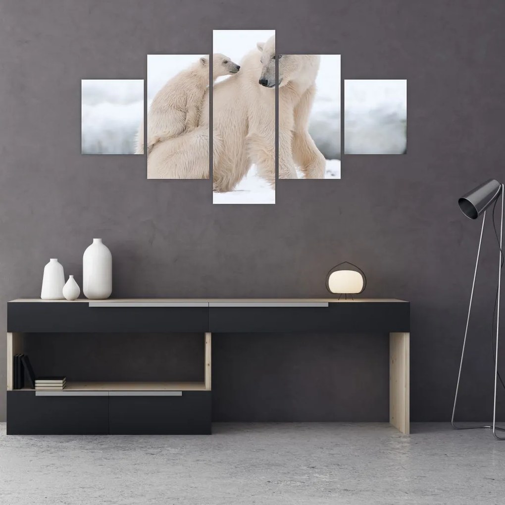 Obraz - Niedźwiedzie polarne (125x70 cm)