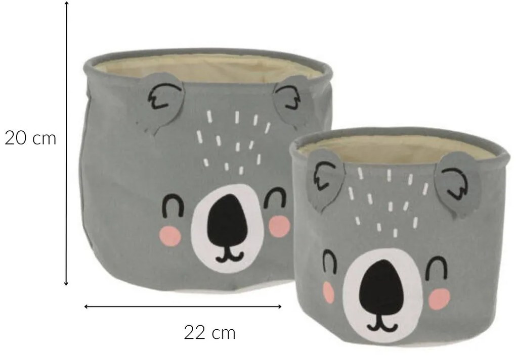 Kosz na zabawki CUTE, zestaw dwóch pojemników