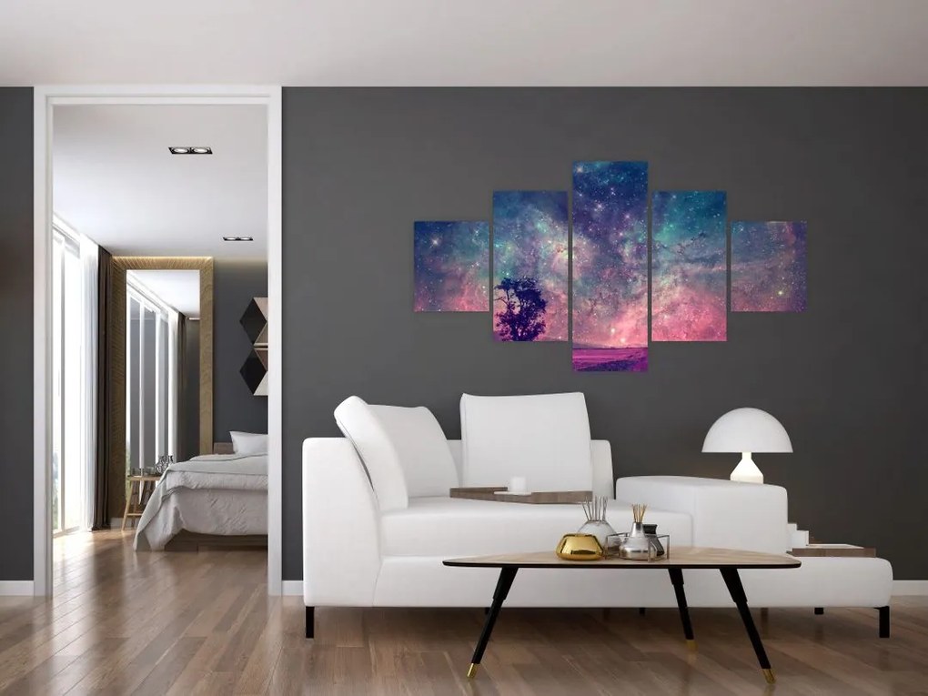 Obraz - Nieziemskie nocne niebo (125x70 cm)