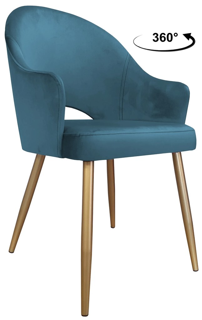 Krzesło obrotowe Velvet podstawa złota MG33