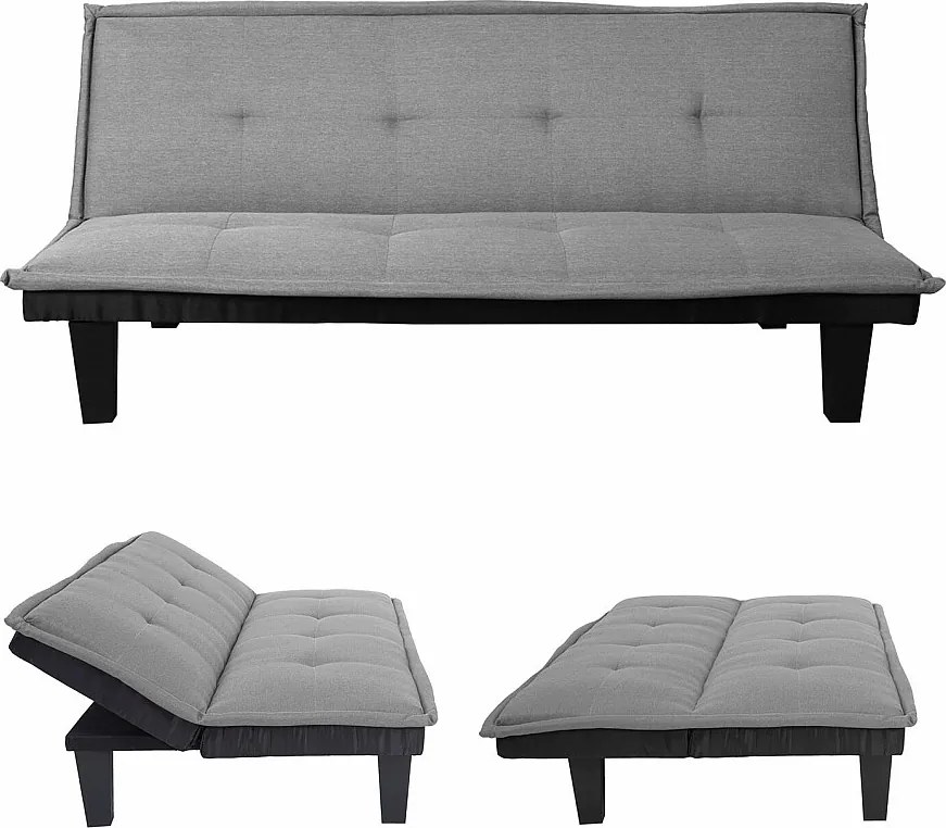3-osobowa sofa MCW-C87,  tekstylny, jasnoszary