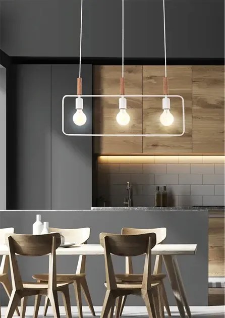 Biała potrójna lampa wisząca w stylu industrialnym - 3X D224 T0-T66