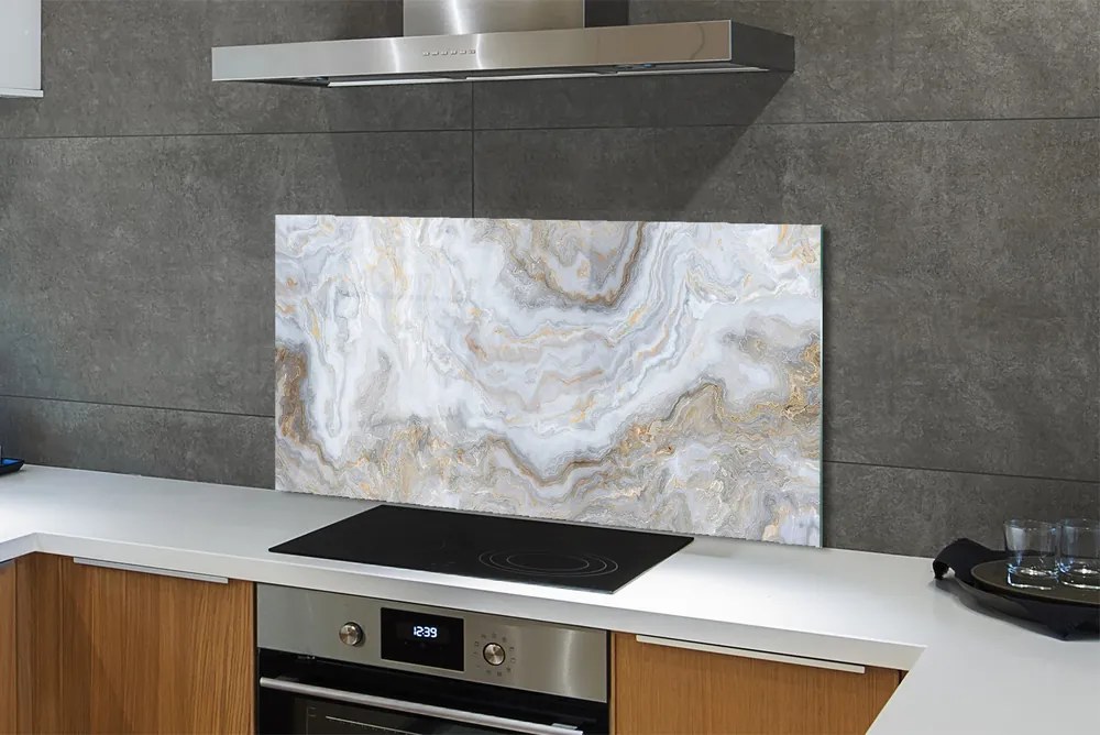 Panel szklany do Kuchni Marmurowe Plamy i Cienie