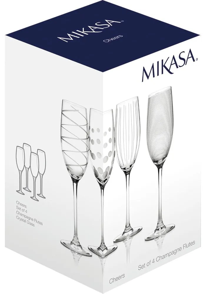 Zestaw 4 kieliszków do szampana Mikasa Cheers, 250 ml