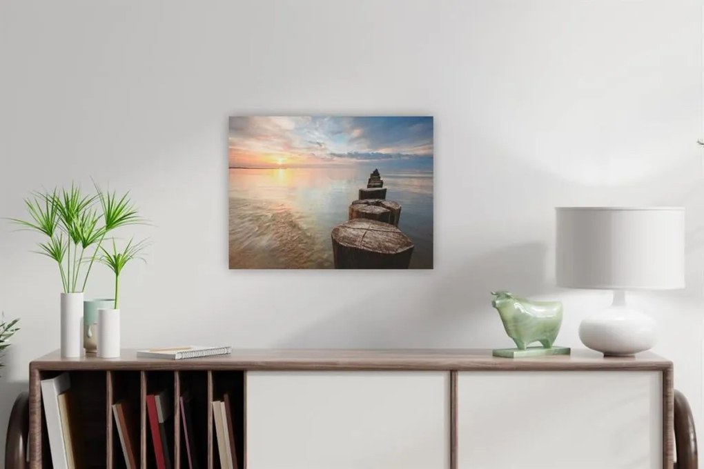 Obraz na ścianę "Droga w morzu", LED z timerem, 30 x 40 cm