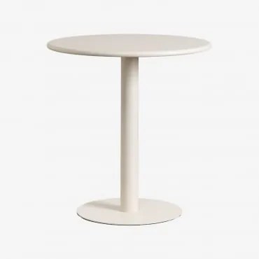 Mesa De Cocina Redonda Ø70 Cm I Metal Mizzi Kremowa Tapioca - Sklum