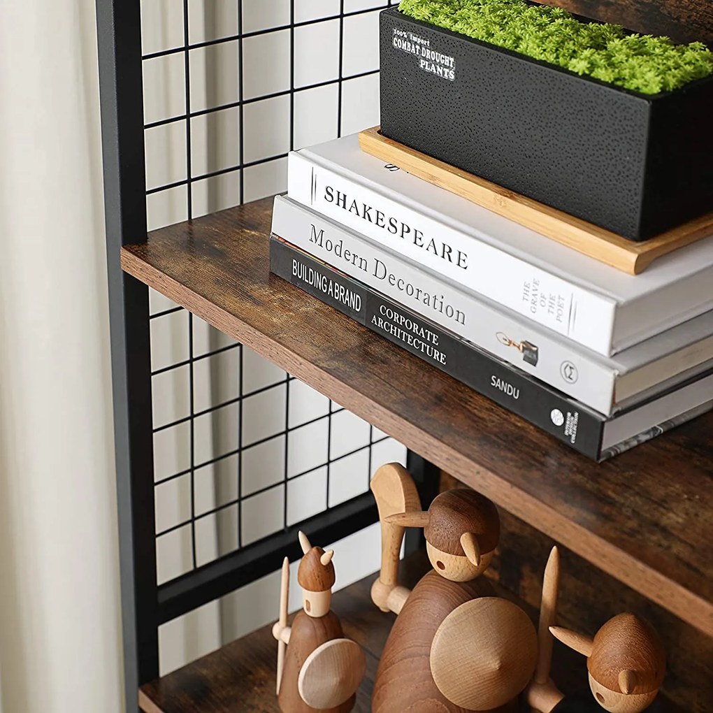 Regał TAYLOR 5 półek 155x74 cm, rustykalny brązowy