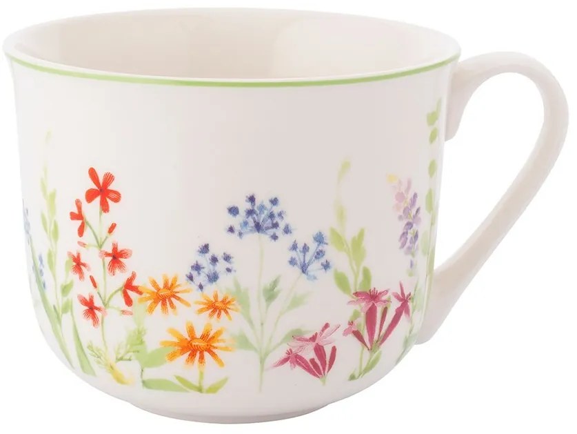 Altom Porcelanowa filiżanka jumbo z spodkiemNature Awakening 450 ml