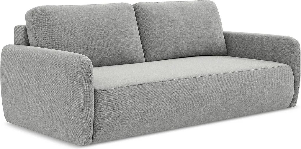 Kanapa 3-osobowa z funkcją spania - z tkaniny strukturalnej - jasny szary - LILO