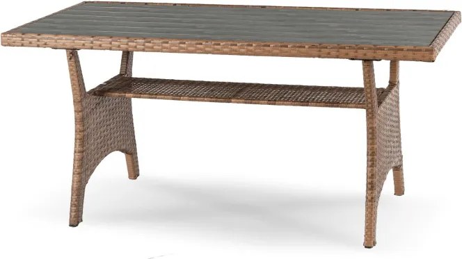 Zestaw Mebli Ogrodowych COMODO Brązowy/Szary Narożnik Stolik Tarasowy Technorattan Nowoczesny