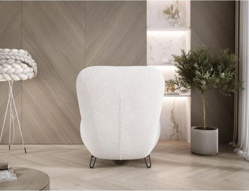 Fotel LUIS skandynawski wolnostojący na metalowych nogach w tkaninie ANTHOLOGY 01